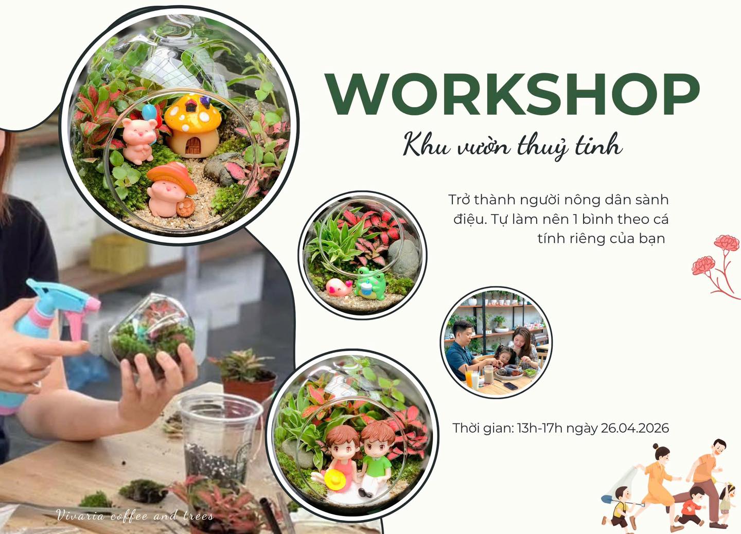 TẠM RỜI KHÓI BỤI, GHÉ VIVARIA COFFEE TỰ TAY LÀM TERRARIUM XINH XẮN