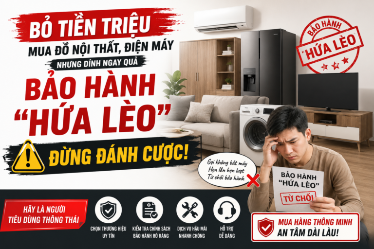 Bỏ Tiền Triệu Mua Đồ Nội Thất, Điện Máy Nhưng Dính Ngay Quả Bảo Hành “Hứa Lèo”? Đừng Đánh Cược!