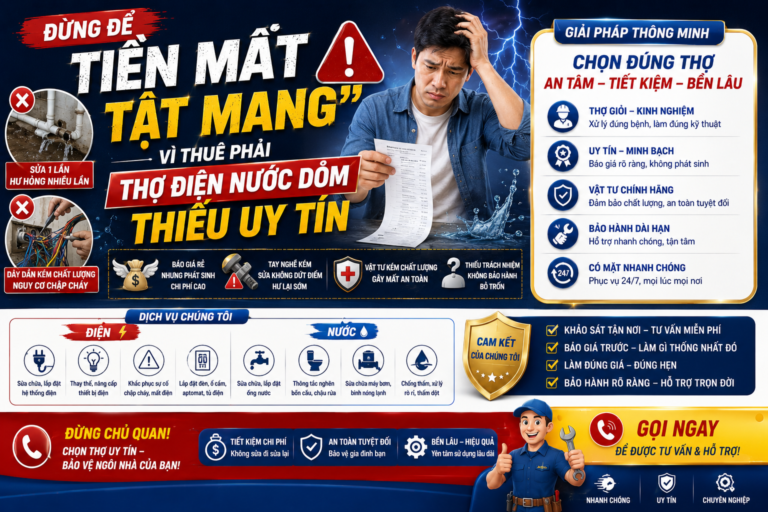 Đừng Để “Tiền Mất Tật Mang” Vì Thuê Phải Thợ Điện Nước Dỏm Thiếu Uy Tín