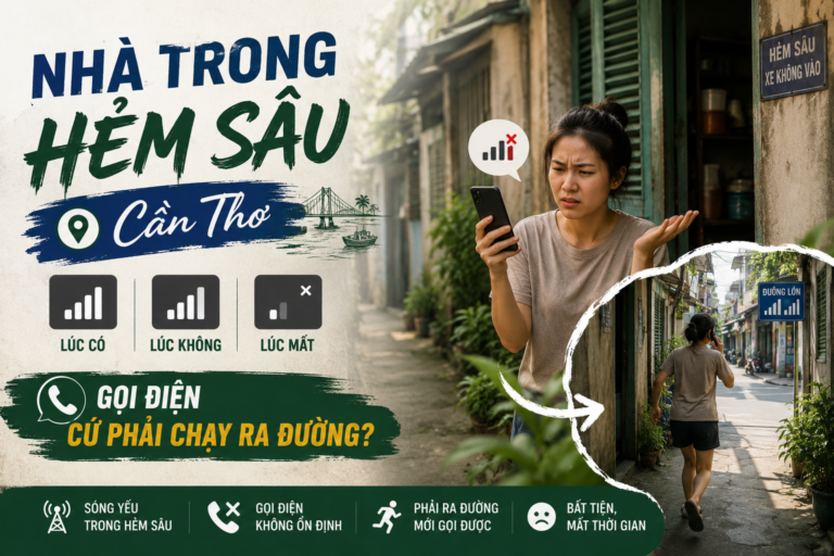 Nhà Trong Hẻm Sâu Cần Thơ, Sóng Điện Thoại Lúc Có Lúc Không, Gọi Điện Cứ Phải Chạy Ra Đường? 📶😥