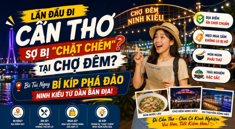 Lần Đầu Đi Cần Thơ Sợ Bị “Chặt Chém” Tại Chợ Đêm? Bỏ Túi Ngay Bí Kíp Phá Đảo Ninh Kiều Từ Dân Bản Địa! 🌃🍢