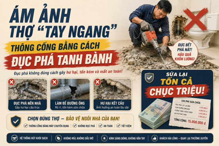 Ám Ảnh Thợ “Tay Ngang” Thông Cống Bằng Cách Đục Phá Tanh Bành, Làm Bể Đường Ống, Sửa Lại Tốn Cả Chục Triệu! 🚨🚰