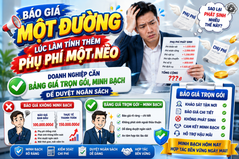 Báo Giá Một Đường, Lúc Làm Tính Thêm Phụ Phí Một Nẻo – Doanh Nghiệp Cần Một Bảng Giá Trọn Gói, Minh Bạch Để Duyệt Ngân Sách! 📋🏢