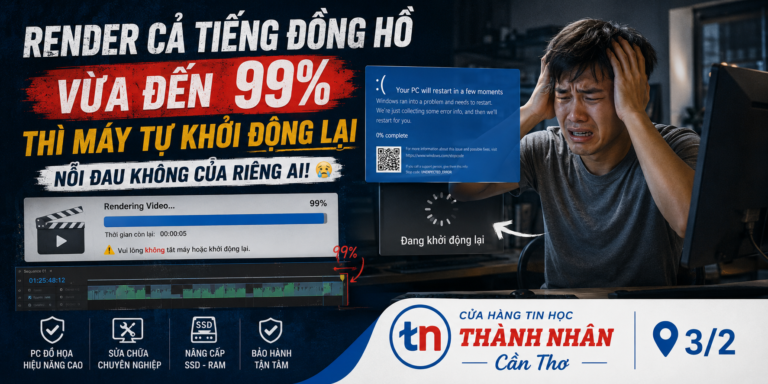 Render Cái Video Mất Cả Tiếng Đồng Hồ, Vừa Đến 99% Thì Máy Tự Khởi Động Lại – Nỗi Đau Không Của Riêng Ai! 😭
