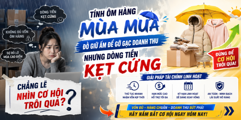 Tính Ôm Hàng Mùa Mưa, Đồ Giữ Ấm Để Gỡ Gạc Doanh Thu Nhưng Dòng Tiền Kẹt Cứng – Chẳng Lẽ Nhìn Cơ Hội Trôi Qua? 📦💰