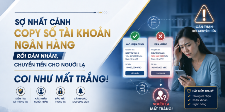 Sợ Nhất Cảnh Copy Số Tài Khoản Ngân Hàng Rồi Dán Nhầm, Chuyển Tiền Cho Người Lạ Coi Như Mất Trắng! 😱💸