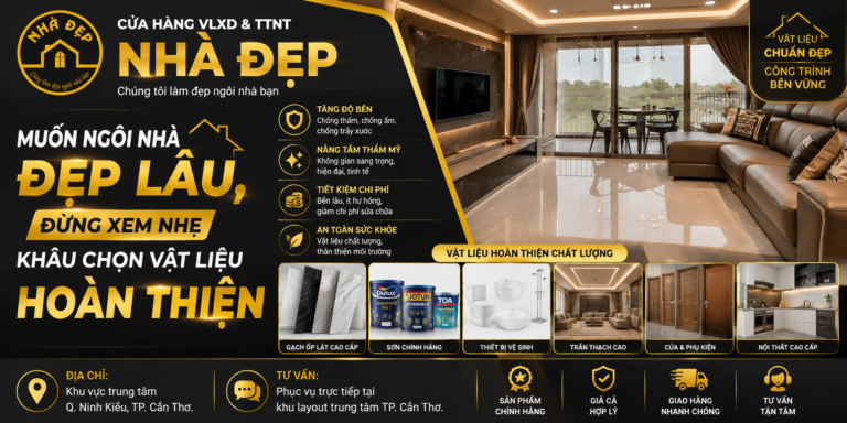 CỬA HÀNG VLXD & TTNT NHÀ ĐẸP – MUỐN NGÔI NHÀ ĐẸP LÂU, ĐỪNG XEM NHẸ KHÂU CHỌN VẬT LIỆU HOÀN THIỆN