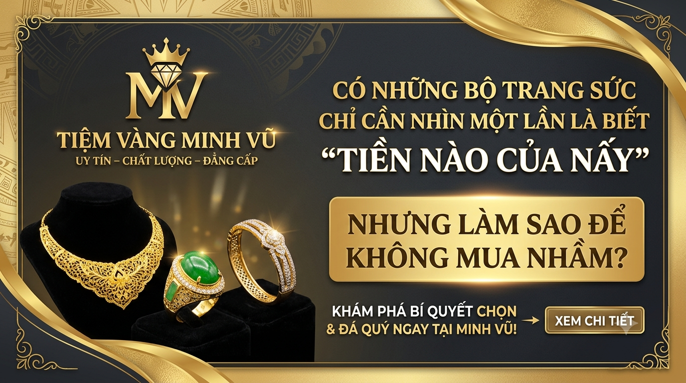 TIỆM VÀNG MINH VŨ – CÓ NHỮNG BỘ TRANG SỨC CHỈ CẦN NHÌN MỘT LẦN LÀ BIẾT “TIỀN NÀO CỦA NẤY”, NHƯNG LÀM SAO ĐỂ KHÔNG MUA NHẦM?