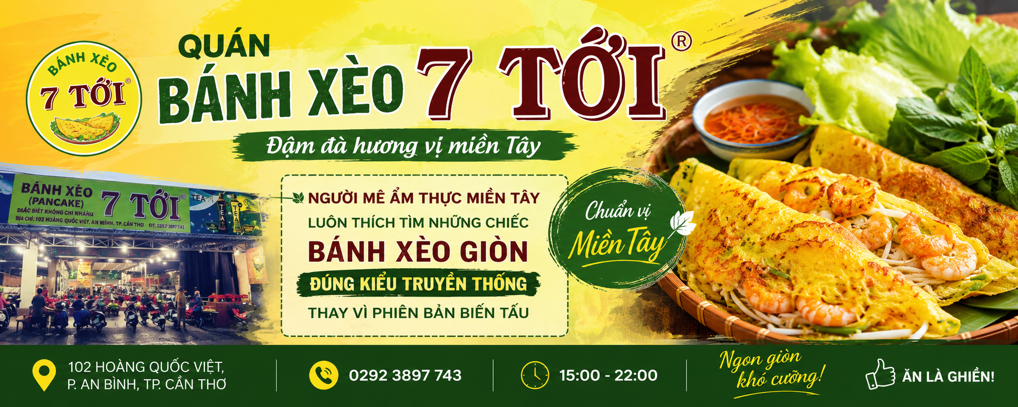 QUÁN BÁNH XÈO 7 TỚI – NGƯỜI MÊ ẨM THỰC MIỀN TÂY LUÔN THÍCH TÌM NHỮNG CHIẾC BÁNH XÈO GIÒN ĐÚNG KIỂU TRUYỀN THỐNG THAY VÌ PHIÊN BẢN BIẾN TẤU