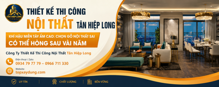 THIẾT KẾ THI CÔNG NỘI THẤT TÂN HIỆP LONG – KHÍ HẬU MIỀN TÂY ẨM CAO: CHỌN GỖ NỘI THẤT SAI CÓ THỂ HỎNG SAU VÀI NĂM