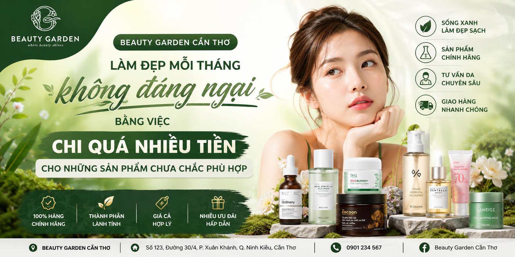BEAUTY GARDEN CẦN THƠ – LÀM ĐẸP MỖI THÁNG KHÔNG ĐÁNG NGẠI BẰNG VIỆC CHI QUÁ NHIỀU TIỀN CHO NHỮNG SẢN PHẨM CHƯA CHẮC PHÙ HỢP