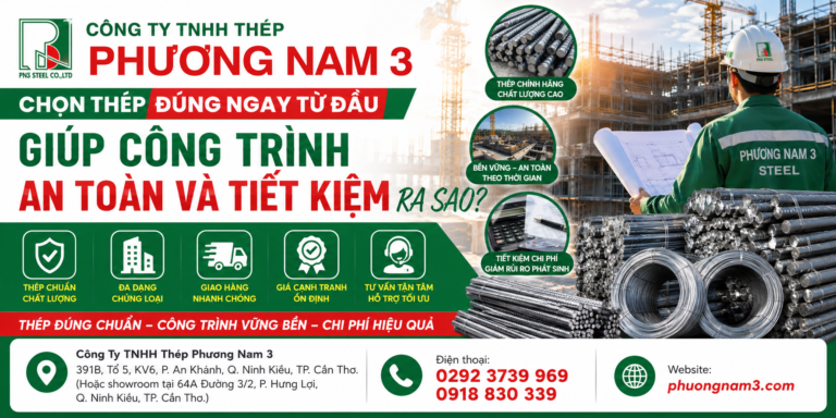 CÔNG TY TNHH THÉP PHƯƠNG NAM 3 – CHỌN THÉP ĐÚNG NGAY TỪ ĐẦU GIÚP CÔNG TRÌNH AN TOÀN VÀ TIẾT KIỆM RA SAO?