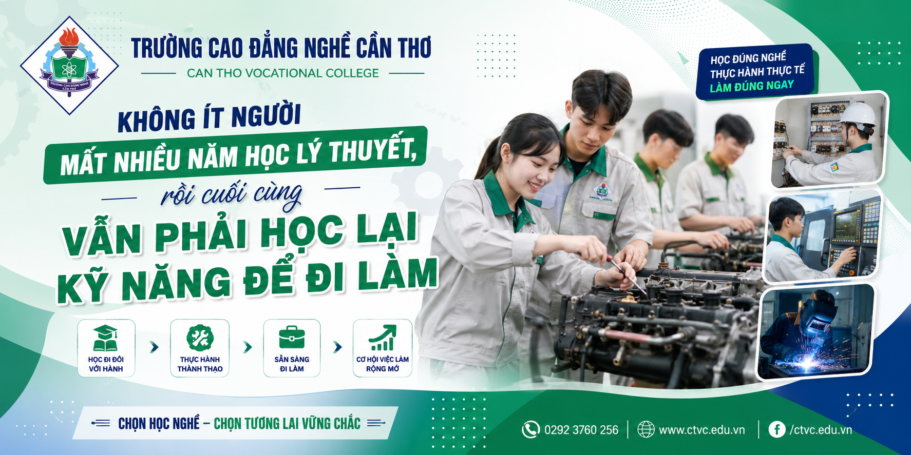 TRƯỜNG CAO ĐẲNG NGHỀ CẦN THƠ – KHÔNG ÍT NGƯỜI MẤT NHIỀU NĂM HỌC LÝ THUYẾT, RỒI CUỐI CÙNG VẪN PHẢI HỌC LẠI KỸ NĂNG ĐỂ ĐI LÀM