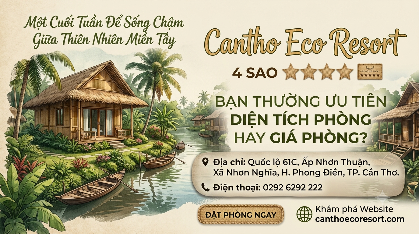 Cantho Eco Resort – Một Cuối Tuần Để Sống Chậm Giữa Thiên Nhiên Miền Tây