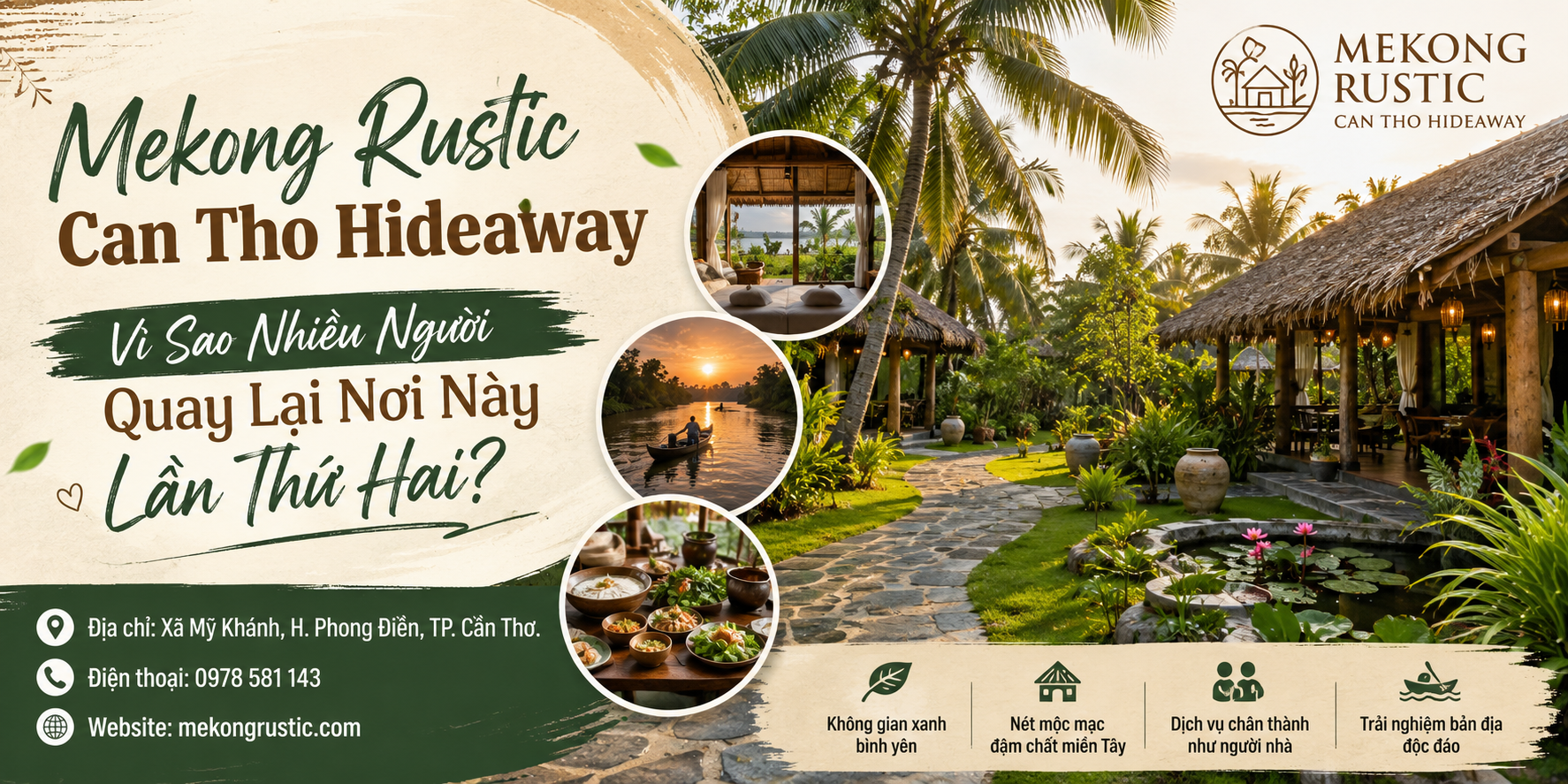 Mekong Rustic Can Tho Hideaway – Vì Sao Nhiều Người Quay Lại Nơi Này Lần Thứ Hai?