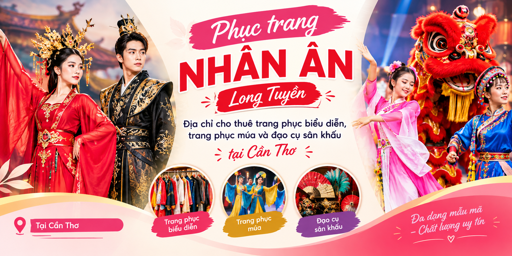Phục trang NHÂN ÂN – Long Tuyền: Địa chỉ cho thuê trang phục biểu diễn, trang phục múa và đạo cụ sân khấu tại Cần Thơ