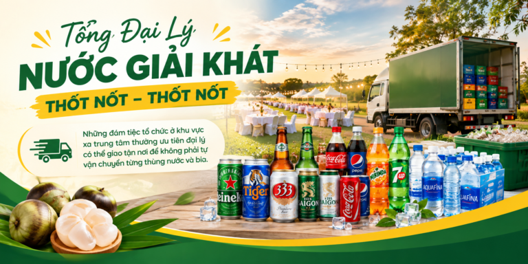 Tổng Đại Lý Nước Giải Khát Thốt Nốt – Thốt Nốt – Những đám tiệc tổ chức ở khu vực xa trung tâm thường ưu tiên đại lý có thể giao tận nơi để không phải tự vận chuyển từng thùng nước và bia