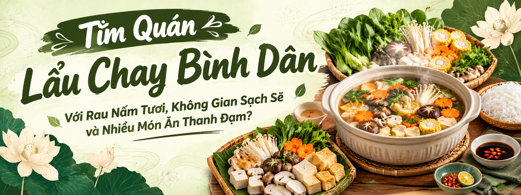 Tiệm Chay Bà Ròm – An Khánh: Tìm Quán Lẩu Chay Bình Dân Với Rau Nấm Tươi, Không Gian Sạch Sẽ Và Nhiều Món Ăn Thanh Đạm