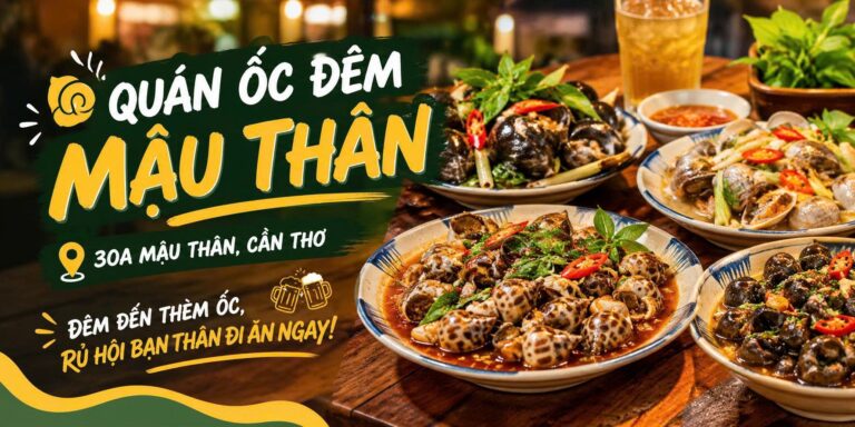 QUÁN ỐC ĐÊM MẬU THÂN – 30A MẬU THÂN, CẦN THƠ: ĐÊM ĐẾN THÈM ỐC, RỦ HỘI BẠN THÂN ĐI ĂN NGAY!